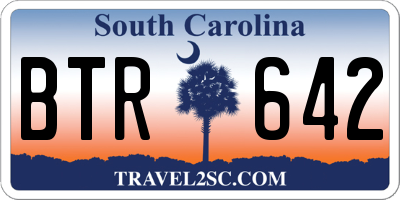 SC license plate BTR642