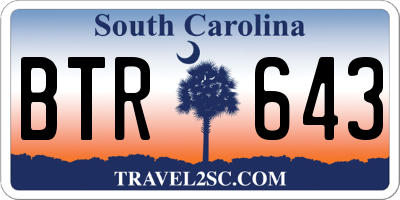 SC license plate BTR643