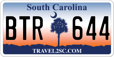 SC license plate BTR644