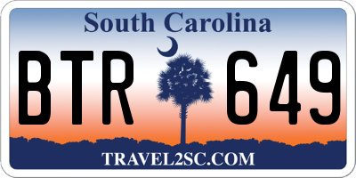 SC license plate BTR649