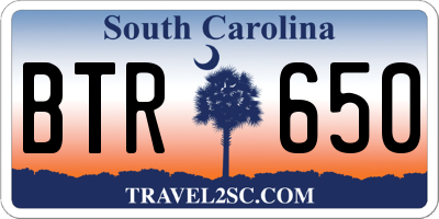 SC license plate BTR650
