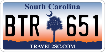SC license plate BTR651
