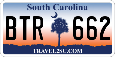 SC license plate BTR662