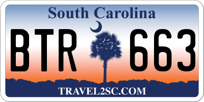 SC license plate BTR663
