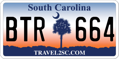 SC license plate BTR664