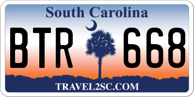 SC license plate BTR668
