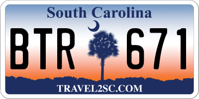 SC license plate BTR671
