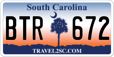 SC license plate BTR672