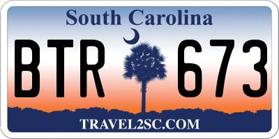 SC license plate BTR673