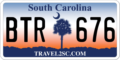 SC license plate BTR676