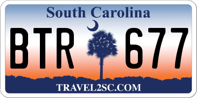 SC license plate BTR677