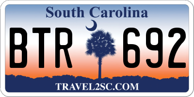 SC license plate BTR692