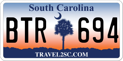 SC license plate BTR694