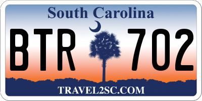 SC license plate BTR702