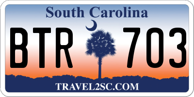 SC license plate BTR703