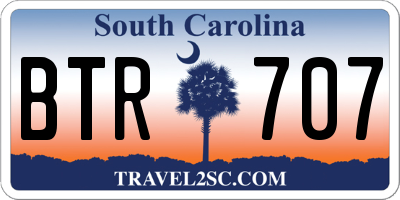 SC license plate BTR707
