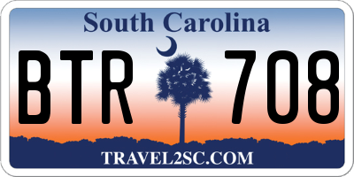 SC license plate BTR708