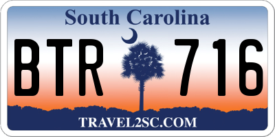 SC license plate BTR716
