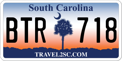 SC license plate BTR718