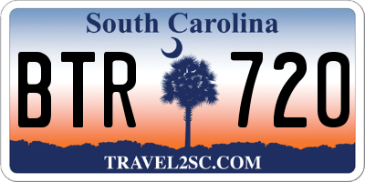 SC license plate BTR720