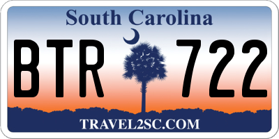 SC license plate BTR722