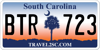 SC license plate BTR723