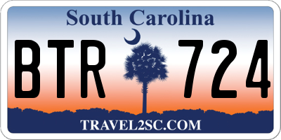 SC license plate BTR724