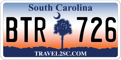 SC license plate BTR726