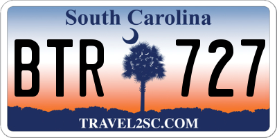 SC license plate BTR727
