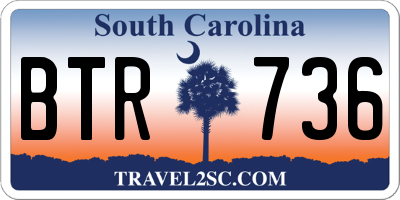 SC license plate BTR736