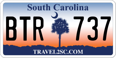 SC license plate BTR737
