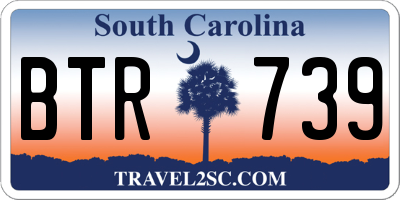 SC license plate BTR739