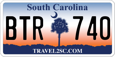 SC license plate BTR740