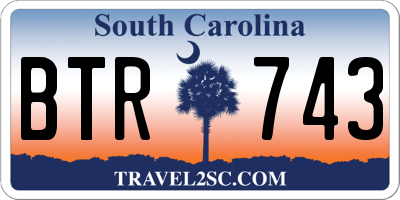 SC license plate BTR743