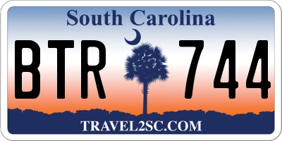SC license plate BTR744