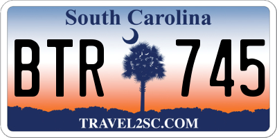 SC license plate BTR745