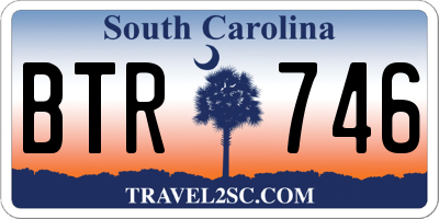 SC license plate BTR746