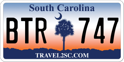 SC license plate BTR747