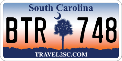 SC license plate BTR748