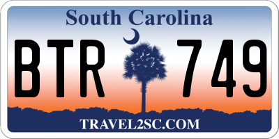 SC license plate BTR749
