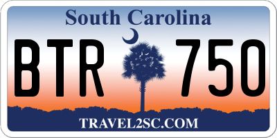 SC license plate BTR750