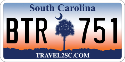 SC license plate BTR751
