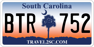 SC license plate BTR752