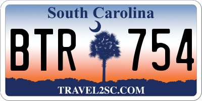 SC license plate BTR754