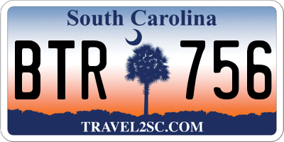 SC license plate BTR756
