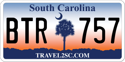 SC license plate BTR757