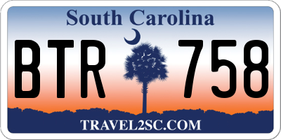 SC license plate BTR758