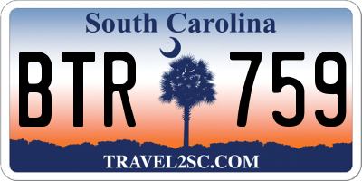 SC license plate BTR759