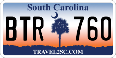 SC license plate BTR760