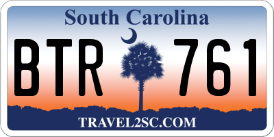 SC license plate BTR761